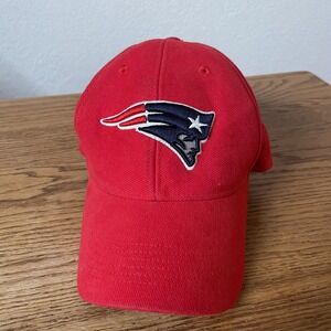 New England Patriots Hat Cap Strap Back Mens Red NFL Football Embroidered Reebok